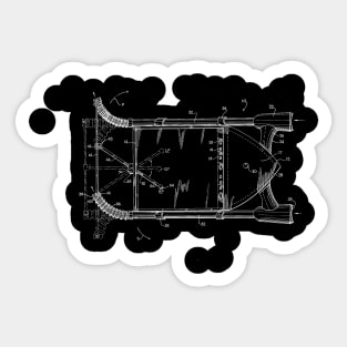 Jet Propelled Boat Vintage Patent Hand Drawing Sticker